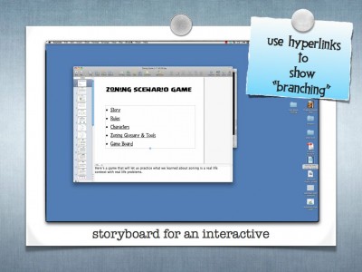 Hyperlinks for interactive storyboard