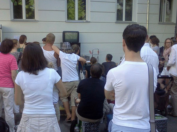 Watching the world cup in Berlin Streets